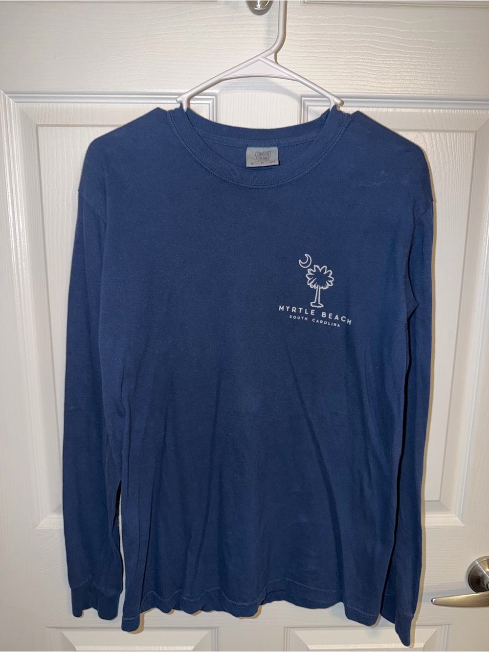 Comfort Colors Navy Long Sleeve Tee with Myrtle Beach Logo